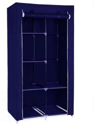 MSY Herzberg HG-8010 kék textil gardróbszekrény, 6 polc, 110×45×175 cm (HG-8010BLU)