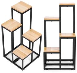 ModernHome 4 polcos virágállvány, fém-mdf, világos dió (PJJPS0011 LIGHT)