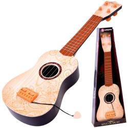 Jokomisiada Gyerek játék gitár 54, 5 cm - 4 fém húr, műanyag fa hatással (13622)