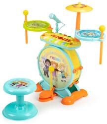MULTISTORE 2 az 1-ben gyerek dob- és orgonaszett mikrofonnal, LED-fénnyel, karaoke/mp3 (HC490483)