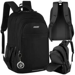 Kruzzel Fekete 30 l-es ergonomikus oxford hátizsák, fényvisszaverő csíkkal (00024525)