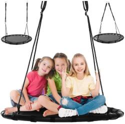  Fészekhinta 100 cm, fekete, 150 kg teherbírású, állítható kötéllel (00012029)