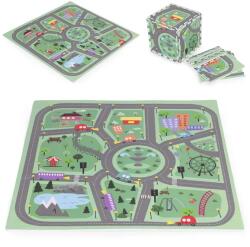 ECOTOYS Város mintás EVA hab puzzle játszószőnyeg, 90, 5×90, 5 cm, 21 db (ECOEVA021)