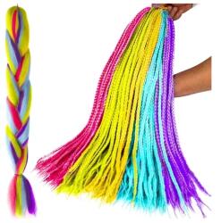 Soulima 60 cm szivárványszínű szintetikus fonott póthaj, UV- és hőálló (00023571)