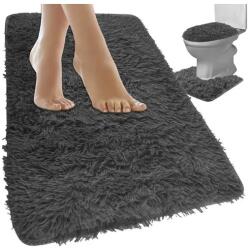 Ruhhy 3 részes szürke csúszásgátló fürdőszobaszőnyeg szett, mosható (00024353)