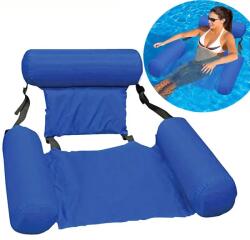 Jokomisiada Felfújható vízi függőágy úszó szék, PVC, kék, 90 kg teherbírás (20448)