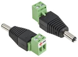 Lechpol DC tápcsatlakozó dugó 2, 1/5, 5 mm, csavaros gyorskapoccsal, II. típus (64706)