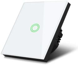 Maclean Érintéses üveg villanykapcsoló, egyes keresztváltó, LED-es, fehér, 86×86 mm (75786)