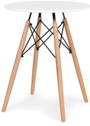 ModernHOME Skandináv kör étkezőasztal 60 cm, matt fehér lap, bükk lábak (KJZB200-60)
