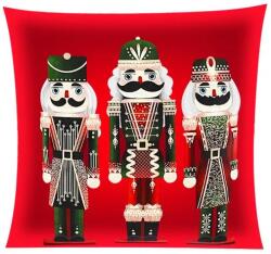 Ruhhy Plüss karácsonyi díszpárnahuzat Diótörő mintával, 45×45 cm (00024728)