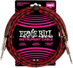 Ernie Ball ERNIE BALL SZÖVETKÁBEL FEKETE-Piros 3M