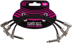 Ernie Ball FLAT RIBBON PATCH KÁBEL 15 CM 3 PACK Black