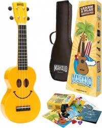Mahalo U-SMILE Szoprán ukulele Yellow/Orange szett