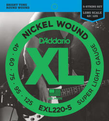 Daddario EXL220-5 Nickel 40/125 basszus húr szett