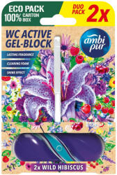 Ambi Pur WC Active Gel-Block Wild Hibiskus 2x45 g
