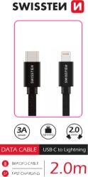 SWISSTEN Adatkábel Textil Usb-c / Lightning 2.0 M Fekete (71529201)