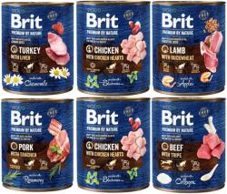 Brit Premium by Nature Mix arome 6x800 g conserve mixte hrana caini