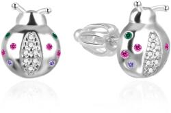 Agato Ezüst fülbevaló Katicabogár színes cirkónium kövekkel AGT-ED24SC