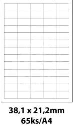 Smartline Címkék 38, 1x21, 2mm 65 címke laponként 100 ív Smartline (EL/MF-65L38.1x21.2)