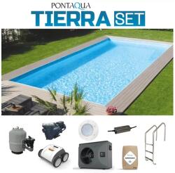 Pontaqua TIERRA PANEL POOL 600 x 300 x 150 cm modulpaneles, süllyesztett víztükrű, külső lépcsős medence szett (TPM_106)