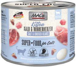 MAC's 12x200g MAC´s Kitten borjú & csirkeszív nedves macskatáp