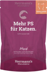 Herrmanns 20x100g Herrmann's Selection nedves macskatáp - Ló bio sárgarépával & bio kókuszpehellyel