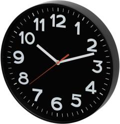 Somogyi Elektronic Home AWC300BK fali óra, üveg előlap, kontrasztos, jól leolvasható számlap, 1xAA elem tápellátás, átmérő 300mm