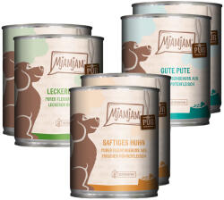  MjAMjAM 6x800g MjAMjAM tiszta húsélvezet pulyka pur nedves kutyatáp Mix csomag I (3 változattal: marha, csirke, pulyka)
