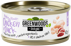 Greenwoods 48x70g Greenwoods Delight csirkefilé & kacsa nedves macskatáp