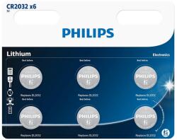 Philips CR2032 lítium gombelem 6 darabos bliszter