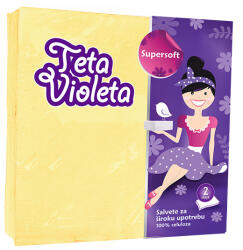 Violeta szalvéta 2 rétegű, 38x38 cm, sárga - 25 db