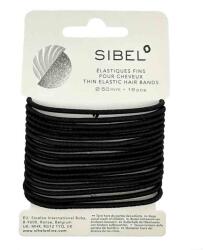 Sibel Elastic Thin Hair Bands Black 50 mm 16 ks