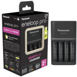 Panasonic BQ-CC55 akkumlátor gyorstöltő + 4db AA 2500mAh Eneloop akkumulátor (K-KJ55HCD40E-N) (K-KJ55HCD40E-N)
