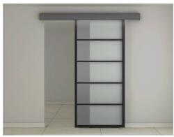 u-Design Alabama üveg tolóajtó, savmart, fekete alu kerettel, ASB-004