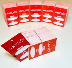  80x48 mm függő címke/etikett kis lyukkal AKCIÓ felirattal