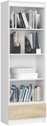 AKORD PolcRendszer - 3 Polc + Fiók - Fehér/Sonoma - 60x180x35 cm (RP0PREGBIASON002)