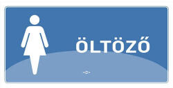  Információs Matrica - Női Öltöző - Kék - 10x20 cm (HM03/1)