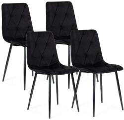 ModernHOME Bársony Étkezőszék - 4 db - Fekete (MC47-1 BLACK)