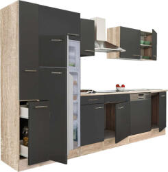Leziter Yorki Konyhabútor - Sonoma Tölgy/Antracit - 310 cm - pepita - 310 340 Ft