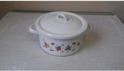 Bara és Bara Zománcozott magas lábas fedővel 18 cm gyümölcs motívummal (BR98)