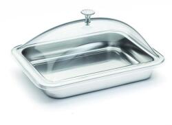 Inoxibar rozsdamentes tálca elegáns ételzáró fedéllel 18% inox 21x15 cm (59092)