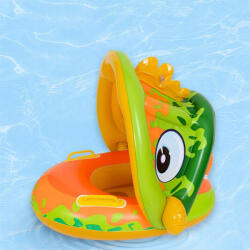  Beülős Baba úszógumi napfénytetővel aligátor 70 cm