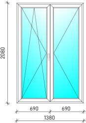  140x210 Váltószárnyas nyb/ny erkélyajtó