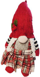  Karácsonyi skandináv manó fonott szakállal és skót szoknyával 46 cm