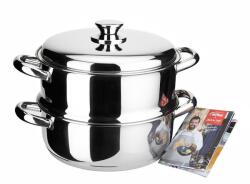 INOXIBAR rozsdamentes pároló lábas szett szűrővel 28 x 20 cm, 18/10 rozsdamentes acélból l Ecco Acero Line (50263)