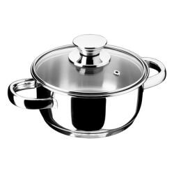 INOXIBAR Ecco Cristal rozsdamentes lábas üveg fedővel 14 x 7 cm, 1 L, 18/10 (64124)