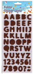 ST Öntapadós ABC betűk dekorgumiból- Barna