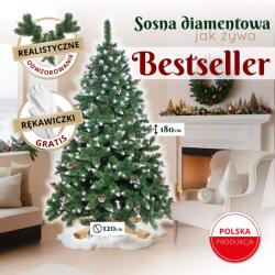 SPRINGOS Prémium ROYAL TREES karácsonyfa gyémánt borovi fenyő 180 cm (CT0190)