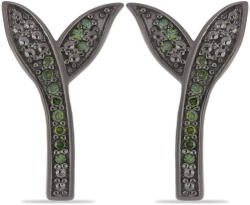  Ezüst Fülbevaló Zöld Gyémánttal, Y53673