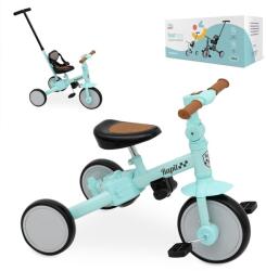 Interbaby Tricicleta de la 1 an cu tija de impingere Evolution Interbaby | Tricicleta de la 1 an la 5 ani | De la tricicleta la bicicleta cu sau fara pedale | Adaptabil si schimbator | Culoare verde (TRICI01-03